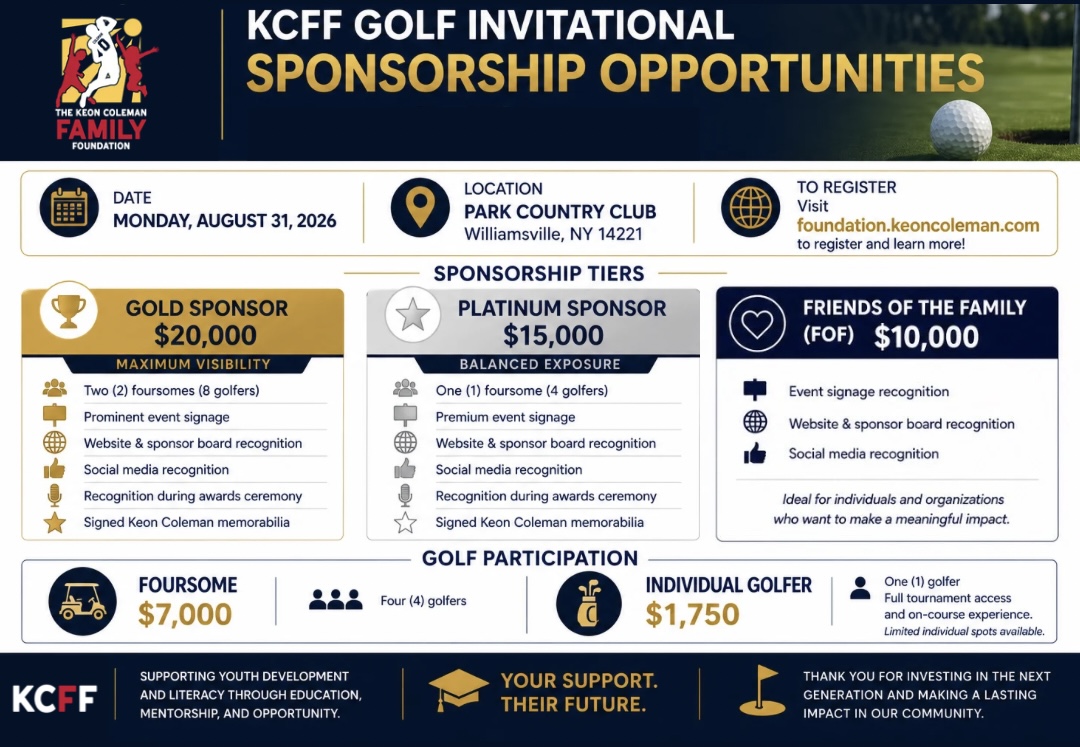 KCFF Golf Invitational event flyer